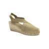 Espadrille fermée en textile compensée pierre | Petite pointure femme | Toni Pons