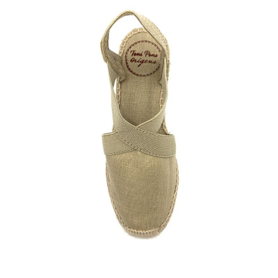 Espadrille fermée en textile compensée pierre | Petite pointure femme | Toni Pons