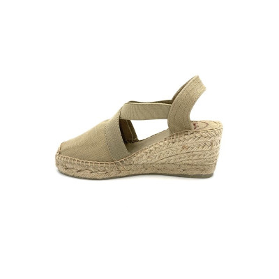 Espadrille fermée en textile compensée pierre | Petite pointure femme | Toni Pons