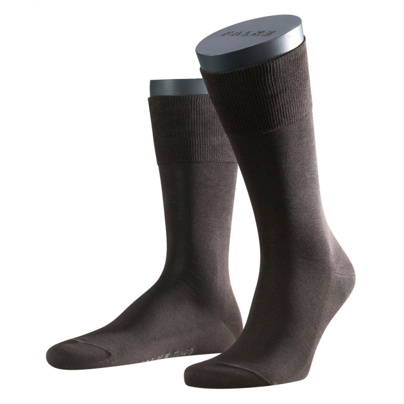 Chaussette en Fil d'Ecosse marron en Grande taille Homme