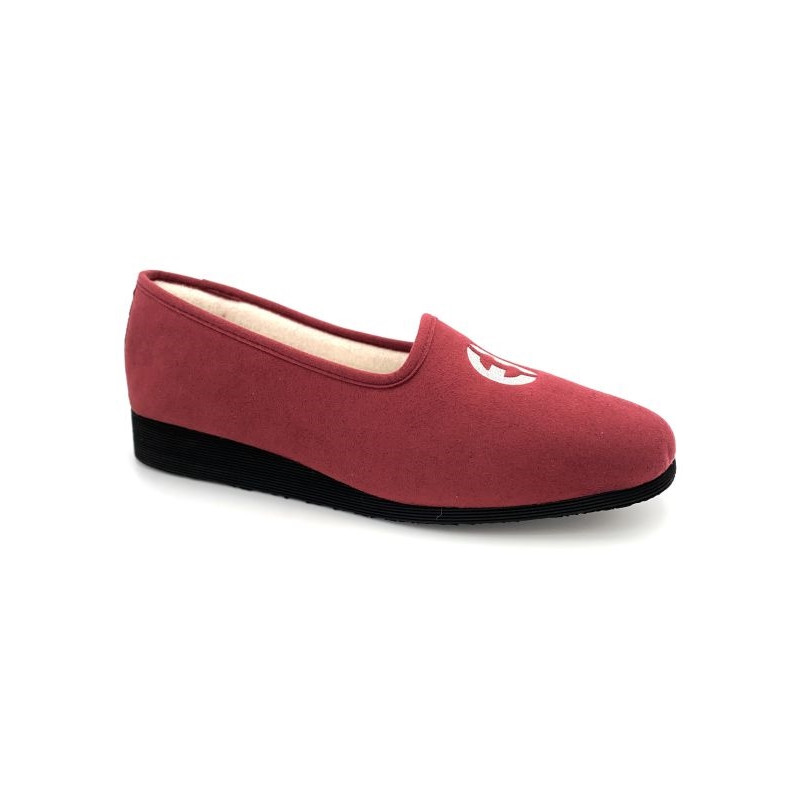 Chausson en alcantara lavable prune | Grande taille femme | EXQUISE