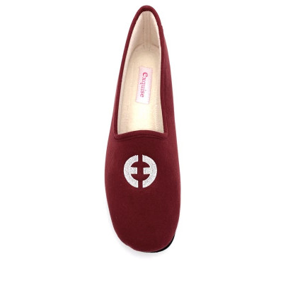 Chausson en alcantara lavable prune | Grande taille femme | EXQUISE