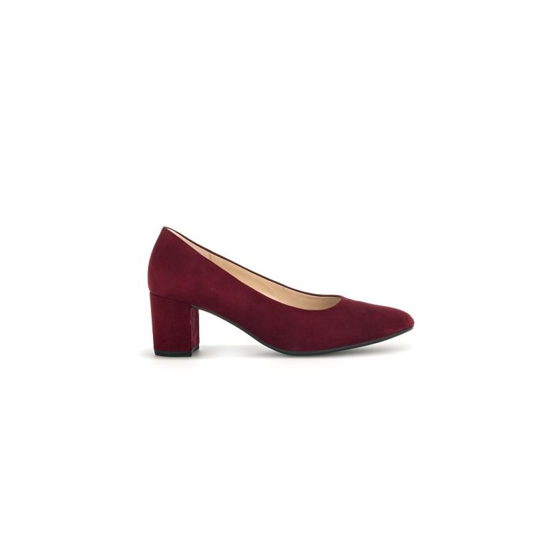 Escarpin chèvre velours bordeaux talon de 6cm | Grande taille femme | Gabor