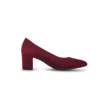 Escarpin chèvre velours bordeaux talon de 6cm | Grande taille femme | Gabor