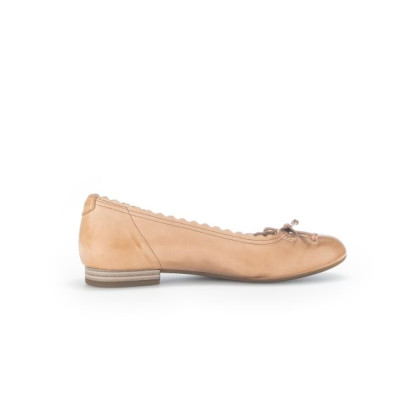 ballerine habillée cuir cognac avec petit nœud |Grande taille femme | Gabor