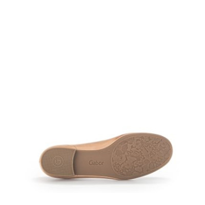 ballerine habillée cuir cognac avec petit nœud |Grande taille femme | Gabor