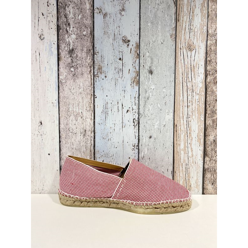 Espadrille vichy rouge et blanc| Grande taille femme| Don Quichosse