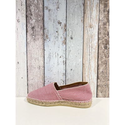Espadrille vichy rouge et blanc| Grande taille femme| Don Quichosse
