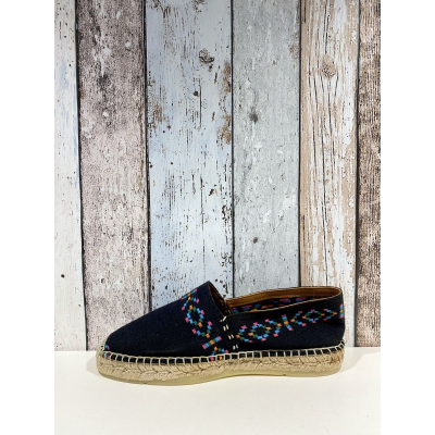 Espadrille noire avec des motifs| Grande taille femme| Don Quichosse