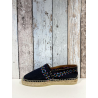 Espadrille noire avec des motifs| Grande taille femme| Don Quichosse