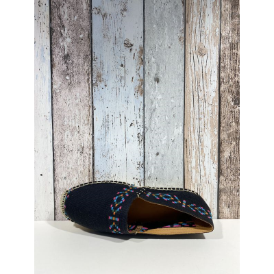 Espadrille noire avec des motifs| Grande taille femme| Don Quichosse
