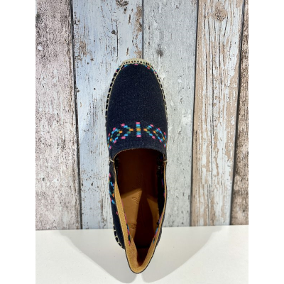 Espadrille noire avec des motifs| Grande taille femme| Don Quichosse