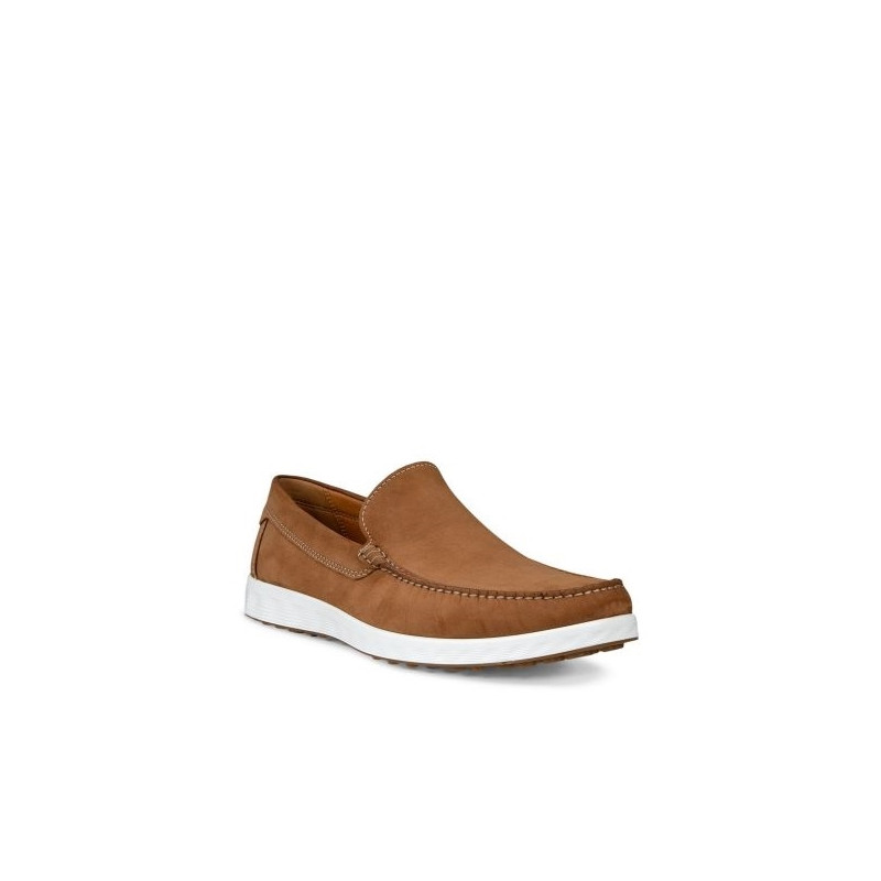 Mocassin sport semelle amovible cuir couleur camel|Grande taille homme|Ecco