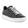 Basket à lacets en cuir noir semelle blanche | Petite taille homme | ECCO