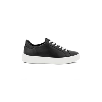 Basket à lacets en cuir noir semelle blanche | Petite taille homme | ECCO