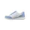 tennis de ville cuir blanc et bleu| grande pointure femme | SEMLER