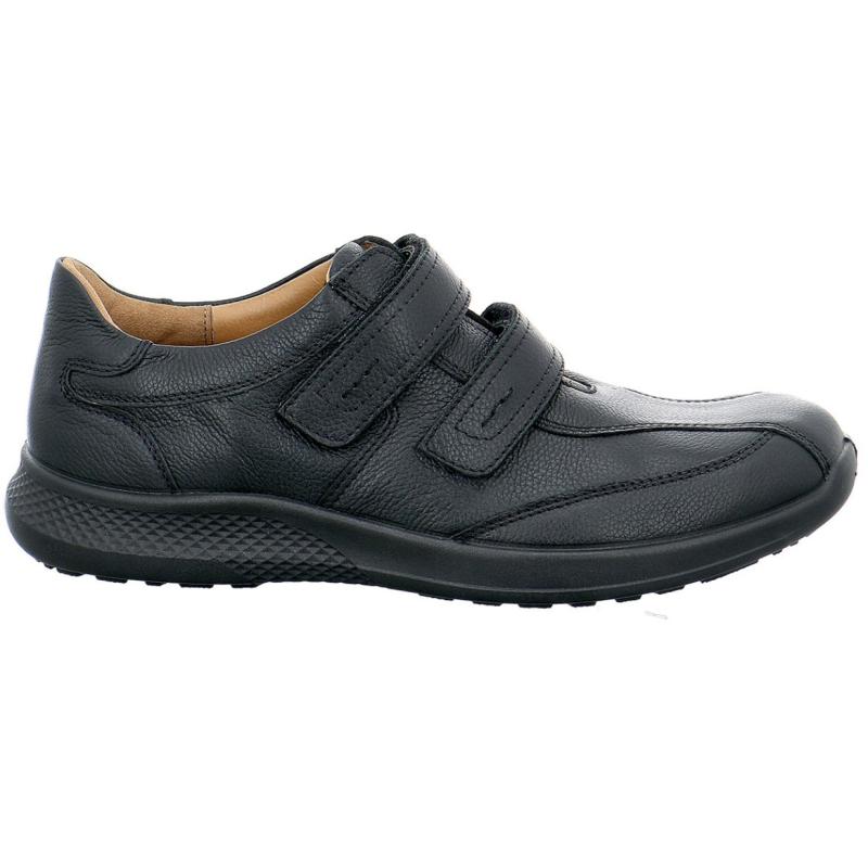 Derby de ville en cuir noir à double velcro | Grande pointure homme | JOMOS