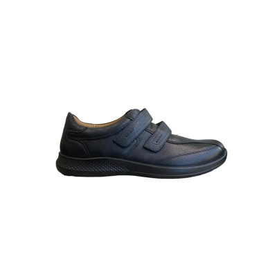 Derby de ville en cuir noir à double velcro | Grande pointure homme | JOMOS