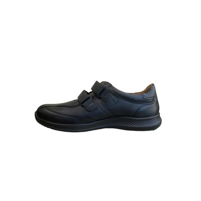 Derby de ville en cuir noir à double velcro | Grande pointure homme | JOMOS