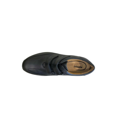 Derby de ville en cuir noir à double velcro | Grande pointure homme | JOMOS