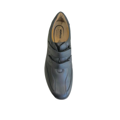 Derby de ville en cuir noir à double velcro | Grande pointure homme | JOMOS