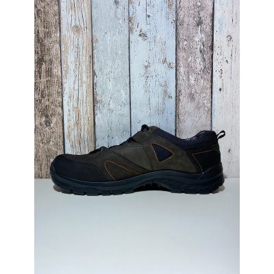 Chaussure de Marche en cuir marron en Grande Taille Homme