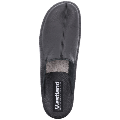 Chausson mule en cuir noir | Grande taille femme | WESTLAND