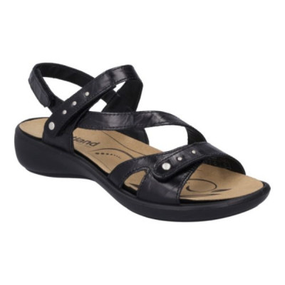 Sandale à 3 réglages en cuir noir| Grande taille femme | Westland