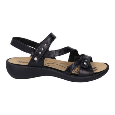 Sandale à 3 réglages en cuir noir| Grande taille femme | Westland
