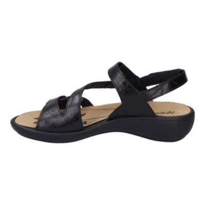 Sandale à 3 réglages en cuir noir| Grande taille femme | Westland