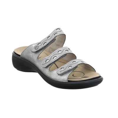 mule cuir avec trois velcro de réglage et semelle amovible