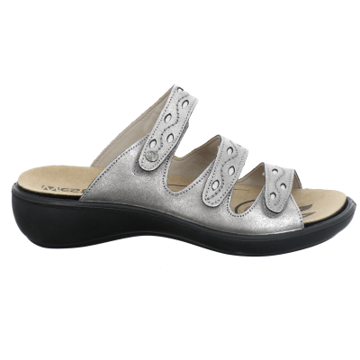 mule cuir avec trois velcro de réglage et semelle amovible