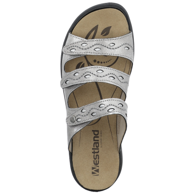 mule cuir avec trois velcro de réglage et semelle amovible