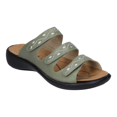 Mule velcro en cuir vert tilleul | Grande taille femme | Westland