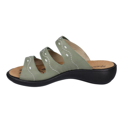 Mule velcro en cuir vert tilleul | Grande taille femme | Westland