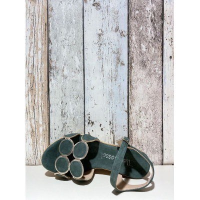 Sandale sur talon compensé recouvert liège en Petite Taille Femme