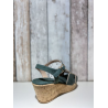 Sandale sur talon compensé recouvert liège en Petite Taille Femme