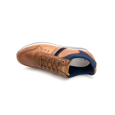 Lacet en cuir cognac sur semelle fine en Grande Taille Homme