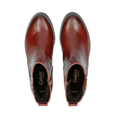 Chaussures boots haute cognac en cuir | Grande taille femme |GABOR