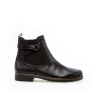 Boots en cuir noir à talon plat et petite boucle | Grande pointure femme | GABOR