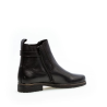 Boots en cuir noir à talon plat et petite boucle | Grande pointure femme | GABOR