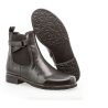 Boots en cuir noir à talon plat et petite boucle | Grande pointure femme | GABOR