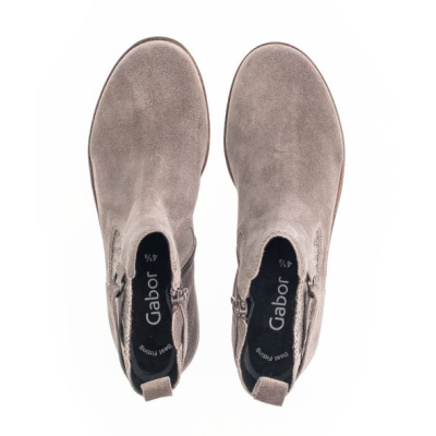 Boots velours cuir gris petit talon | Grande pointure femme | Gabor