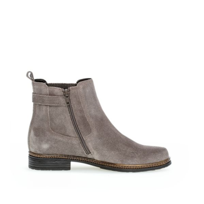 Boots velours cuir gris petit talon | Grande pointure femme | Gabor