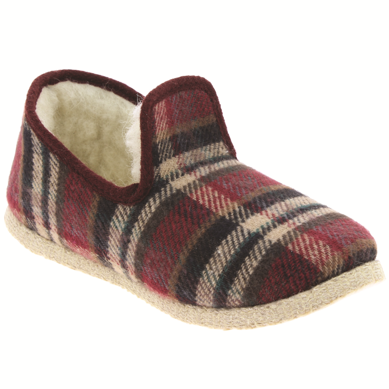Chausson charentaise motif écossais | Grande taille homme | FARGEOT