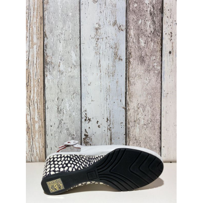 Sandale compensée sachetto en cuir blanc en Petite Taille Femme