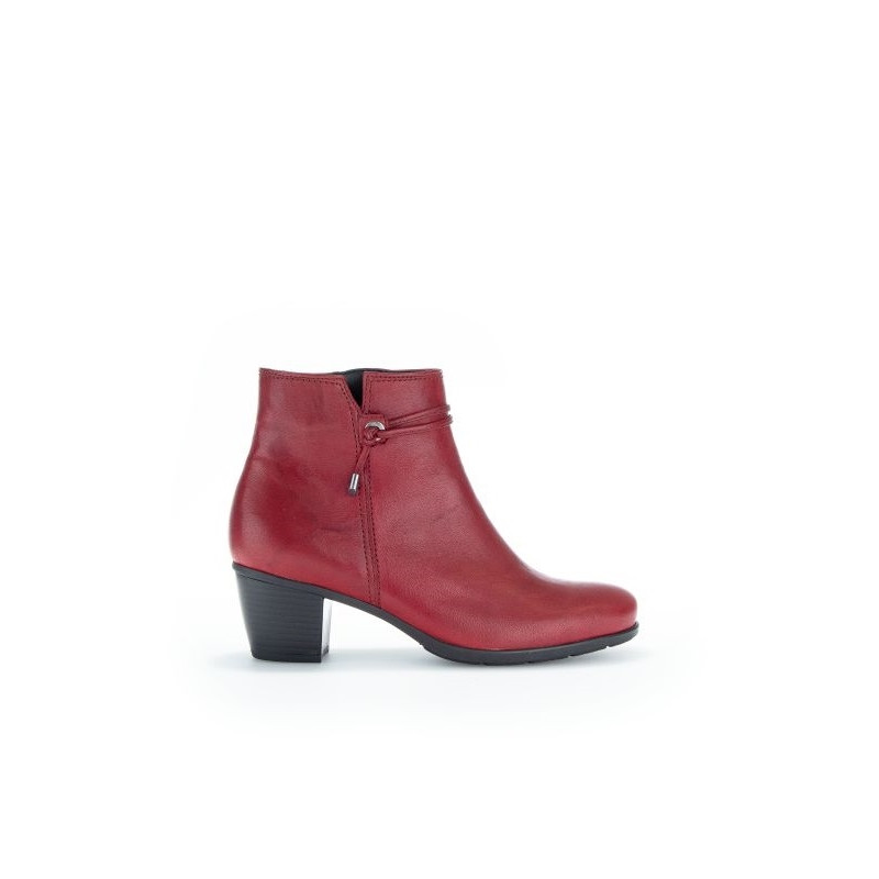 Bottine en cuir rouge à talon | Grande taille femme | Gabor