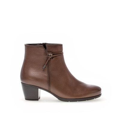 Bottine habillée à talon en cuir marron | Grande taille femme | Gabor