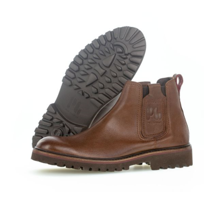 Boots chelsea en cuir marron et semelle épaisse | Grande pointure homme | Pius Gabor