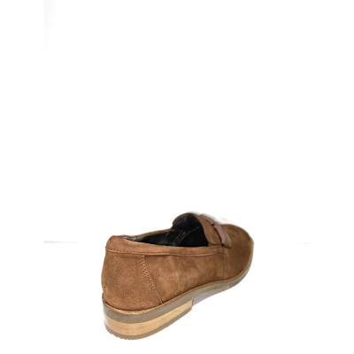 Chaussure mocassin en velours cuir cognac| Petite pointure femme | SOFTWAVES